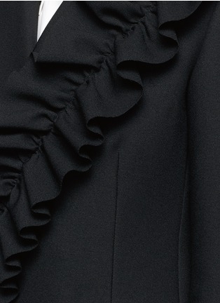 Detail View - Click To Enlarge - MSGM - Asymmetric ruffle trim blazer