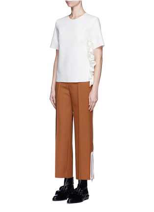Figure View - Click To Enlarge - MSGM - Ruffle trim crepe boxy top