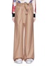 Main View - Click To Enlarge - MSGM - Paperbag waist felted wool wide leg pants