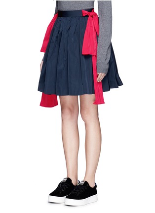 Front View - Click To Enlarge - MSGM - Side sash tie flared skirt