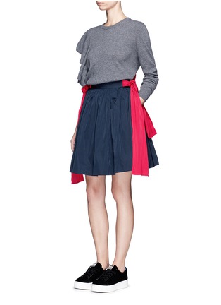Figure View - Click To Enlarge - MSGM - Side sash tie flared skirt