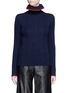 Main View - Click To Enlarge - MSGM - Flounced turtleneck rib knit sweater