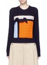 Main View - Click To Enlarge - MSGM - Collage intarsia virgin wool knit sweater