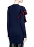 Back View - Click To Enlarge - MSGM - Asymmetric ruffle trim rib knit cardigan