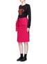 Figure View - Click To Enlarge - MSGM - Slant ruffle trim wrapped skirt