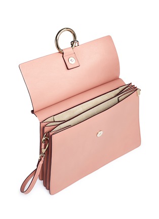 Detail View - Click To Enlarge - CHLOÉ - 'Faye' medium colourblock suede flap leather shoulder bag