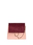 Main View - Click To Enlarge - CHLOÉ - 'Faye' medium colourblock suede flap leather shoulder bag