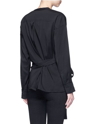 Back View - Click To Enlarge - ISABEL MARANT - 'Dorcey' wrap front silk-virgin wool top