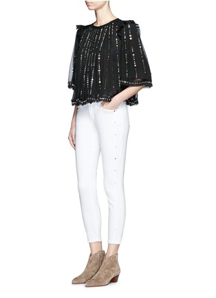 Figure View - Click To Enlarge - ISABEL MARANT - 'Fordon' sequin galaxy embroidery silk chiffon top