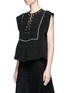 Front View - Click To Enlarge - ISABEL MARANT - 'Florent' eyelet embellished butterfly sleeve silk top