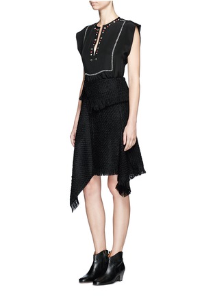 Figure View - Click To Enlarge - ISABEL MARANT - 'Florent' eyelet embellished butterfly sleeve silk top