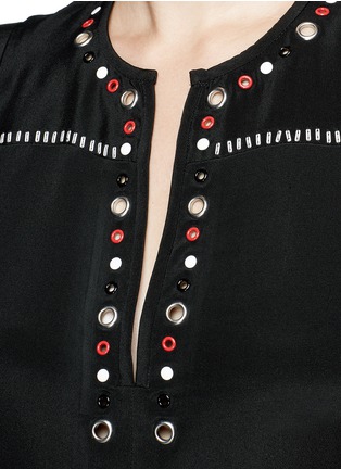 Detail View - Click To Enlarge - ISABEL MARANT - 'Fergie' eyelet embellished butterfly sleeve silk dress