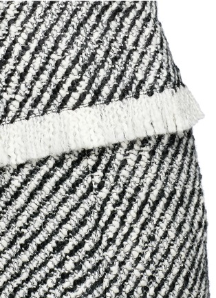 Detail View - Click To Enlarge - ISABEL MARANT - Fringed asymmetric drape wrap tweed skirt