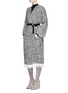 Figure View - Click To Enlarge - ISABEL MARANT - 'Iban' grosgrain waist fringe tweed coat