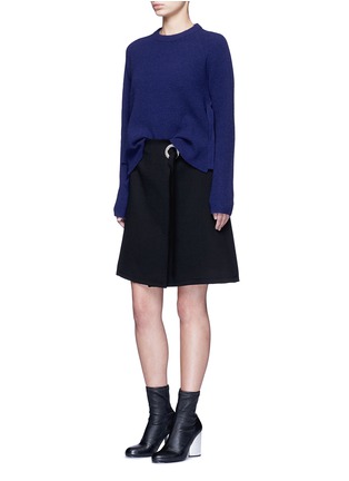 Figure View - Click To Enlarge - PROENZA SCHOULER - Frayed crepe belted skirt