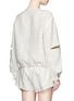 Back View - Click To Enlarge - 3.1 PHILLIP LIM - Sleeve cutout pinstripe linen bomber jacket