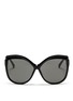 Main View - Click To Enlarge - LINDA FARROW - Oversize acetate square cat eye sunglasses