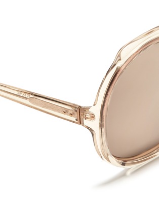Detail View - Click To Enlarge - LINDA FARROW - Oversize acetate round mirror sunglasses