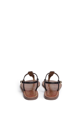 Back View - Click To Enlarge - SAM EDELMAN - 'Gigi' croc embossed T-strap flat sandals