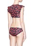 Back View - Click To Enlarge - BETH RICHARDS - 'Sophia' cherry flutter sleeve cropped swim top