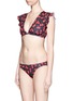 Figure View - Click To Enlarge - BETH RICHARDS - 'Sophia' cherry flutter sleeve cropped swim top