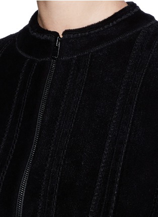 Detail View - Click To Enlarge - ALAÏA - Pergame' textured Venezia lace insert velvet jacket