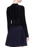 Back View - Click To Enlarge - ALAÏA - Pergame' textured Venezia lace insert velvet jacket