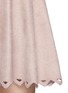 Detail View - Click To Enlarge - ALAÏA - 'Trigone' triangle cutout hem velour flare dress