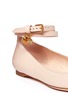 Detail View - Click To Enlarge - ALEXANDER MCQUEEN - Skull ankle strap leather ballerina flats