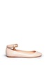 Main View - Click To Enlarge - ALEXANDER MCQUEEN - Skull ankle strap leather ballerina flats