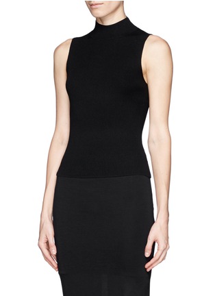 Front View - Click To Enlarge - THEORY - 'Everleen' rib knit turtleneck sleeveless top