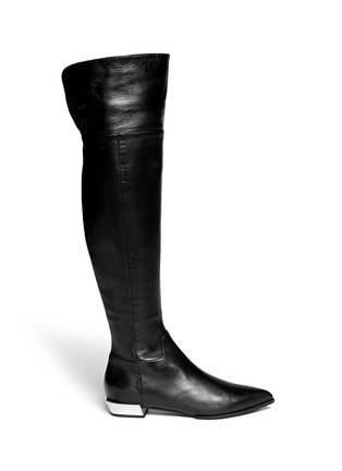 Main View - Click To Enlarge - SERGIO ROSSI - 'Scarpe Donna' metallic heel leather boots