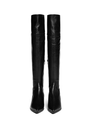 Figure View - Click To Enlarge - SERGIO ROSSI - 'Scarpe Donna' metallic heel leather boots