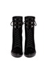Figure View - Click To Enlarge - SERGIO ROSSI - Resin pearl velvet lace-up boots