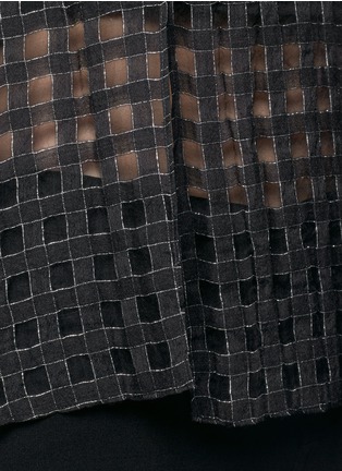Detail View - Click To Enlarge - THEORY - 'Banel' metallic check slit hem top