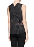 Back View - Click To Enlarge - THEORY - 'Banel' metallic check slit hem top