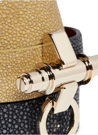 Detail View - Click To Enlarge - GIVENCHY - 'Obsedia' triple wrap stingray leather bracelet