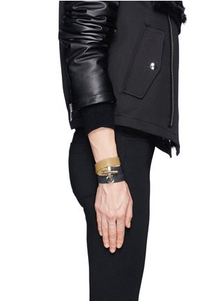 Figure View - Click To Enlarge - GIVENCHY - 'Obsedia' triple wrap stingray leather bracelet