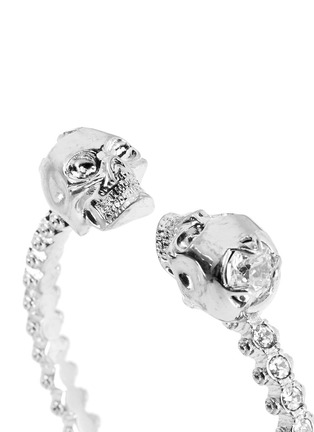 Detail View - Click To Enlarge - ALEXANDER MCQUEEN - Double skull crystal bangle