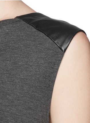 Detail View - Click To Enlarge - ALICE & OLIVIA - Leather shoulder tank top
