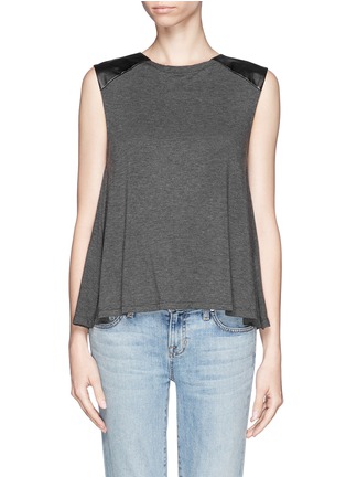 Main View - Click To Enlarge - ALICE & OLIVIA - Leather shoulder tank top