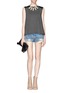 Figure View - Click To Enlarge - ALICE & OLIVIA - Leather shoulder tank top