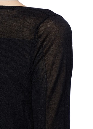 Detail View - Click To Enlarge - THEORY - 'Keshi' sheer yoke and sleeve knit top