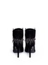 Back View - Click To Enlarge - SERGIO ROSSI - Suede spike chain ankle boots