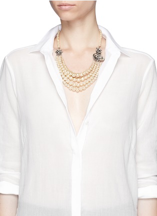 Figure View - Click To Enlarge - MIRIAM HASKELL - Graduated pearl chain necklace