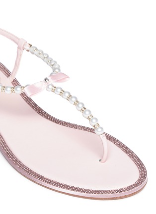 Detail View - Click To Enlarge - RENÉ CAOVILLA - Pearl crystal thong sandal