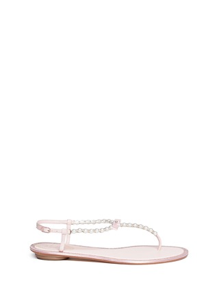Main View - Click To Enlarge - RENÉ CAOVILLA - Pearl crystal thong sandal