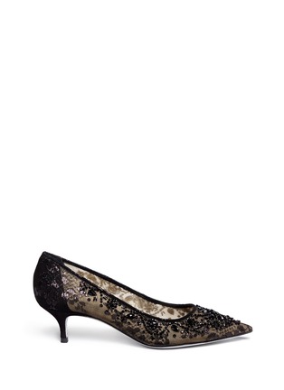 Main View - Click To Enlarge - RENÉ CAOVILLA - Mesh crystal embellished heels