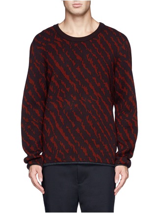 Main View - Click To Enlarge - LANVIN - Zebra jacquard wool sweater