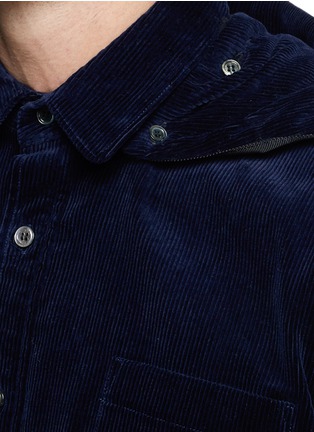 Detail View - Click To Enlarge - SACAI - Reversible hood corduroy shirt